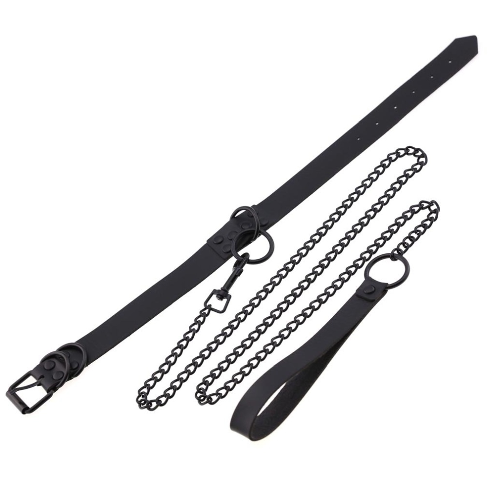 Bullet 69 - Leash Choker - Zwart/Zwart